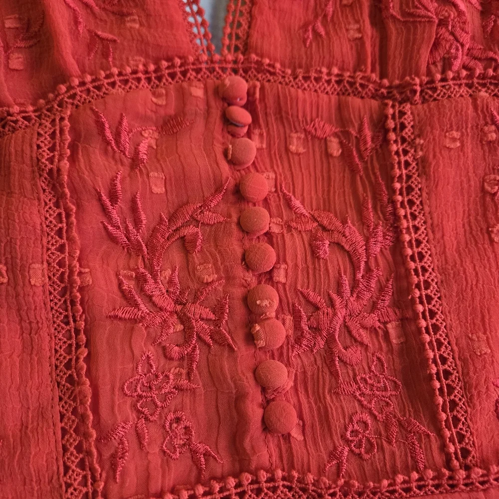 ALL SAINTS ❤️ Aspen Embroidered Maxi Dress sz 0 - like new! - Picture 8 of 16